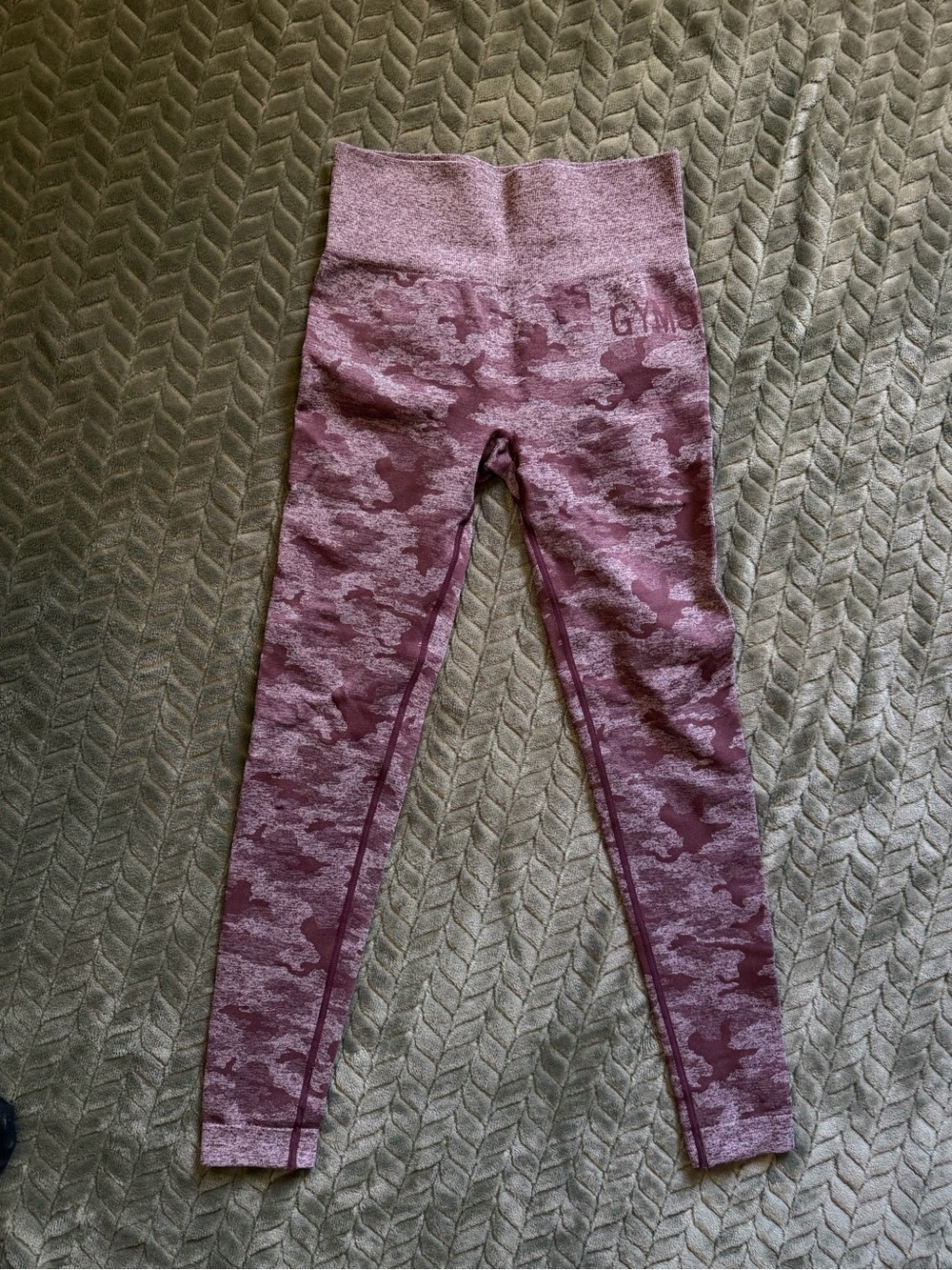 Girls' Maroon Camo High-Waisted Active Leggings
